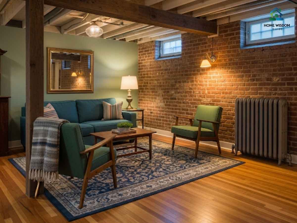 Finished basement with vintage Chicago Bungalow details in Los Angeles neighborhood