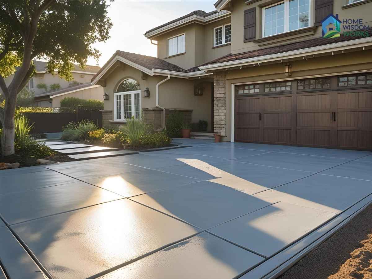 Sunlit concrete driveway after sealant applied in San Carlos, Los Angeles