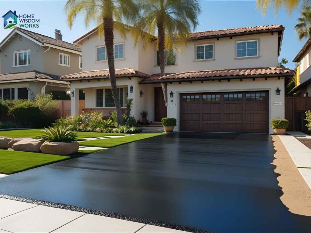 Sealant Selection for San Carlos Driveways in Los Angeles 2 Close view of eco-friendly driveway sealer in use in Los Angeles neighborhood
