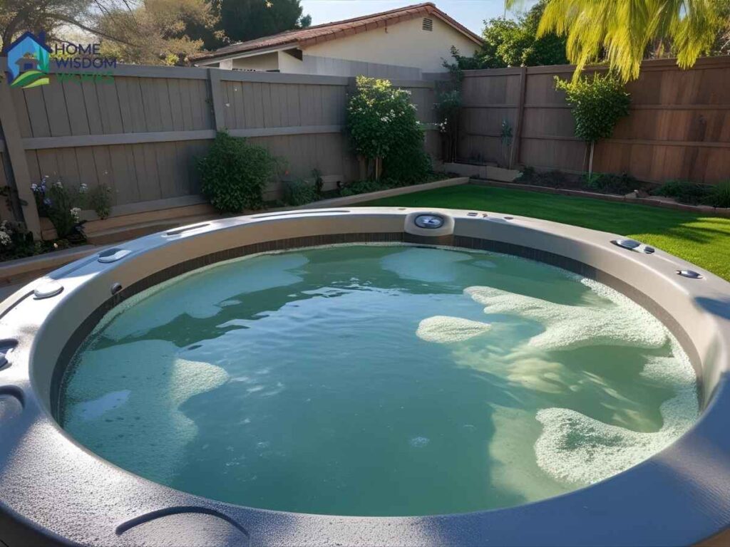 Clearing Lime Scale from Sunnyvale Hot Tubs in Los Angeles: Complete Local Guide 1 Sunnyvale hot tub with lime scale buildup in Los Angeles backyard