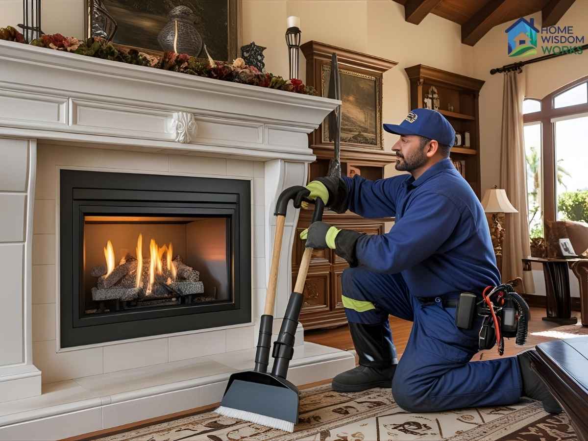 Professional Excelsior chimney sweep cleaning fireplace in Los Angeles home