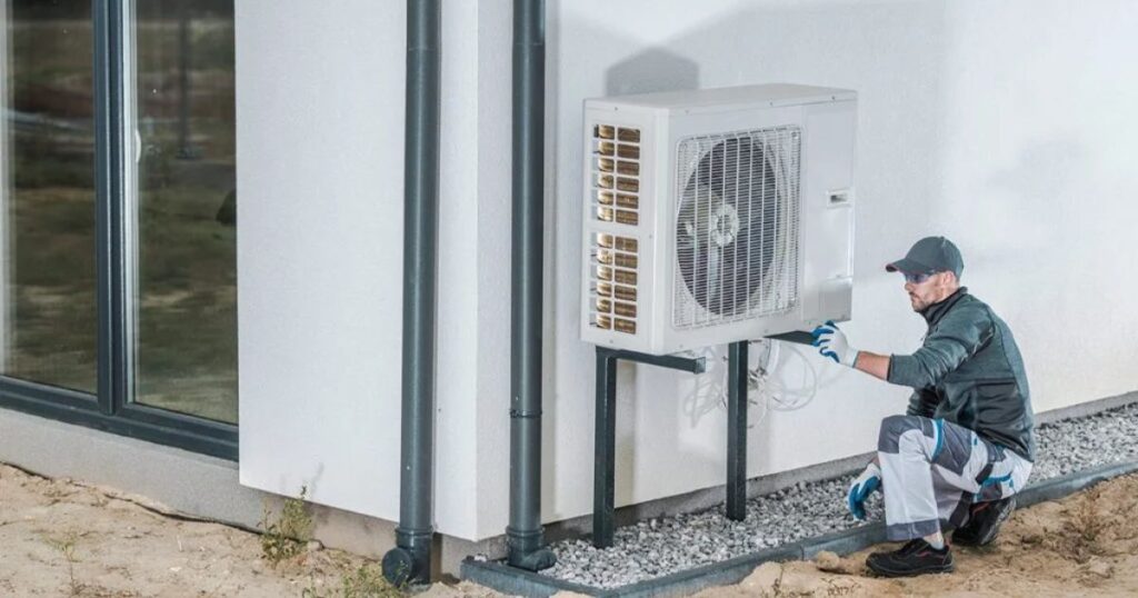 Professional heat pump installation service technician Los Angeles California residential home outdoor unit 1